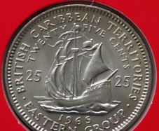Antigua 1965 Golden Hind Drake Coin Stamp cover BUNC