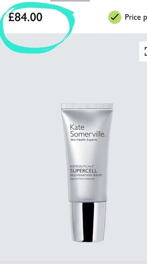 RRP96e Kate Somerville KateCeuticals SuperCell Rejuvenation Serum 30ml. (Kate Somerville ExfoliKate Cleanser Daily Foaming Wash 50ml 10e extra)
