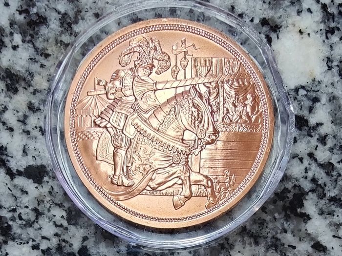 Set of Five Austria 10 Euro Copper Coins Uncirculated Knights Tales