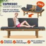 Garden Bench Weatherproof Wood with Table 200x50cm Foldable 320kg Resilient FSC Certified 3-Seater Garden Balcony Wooden Bench Acacia 3 Persons Image 2