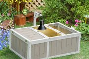 Tortoise enclosure cage for small pet with 2 spaces dim. 91,5L x 61l x 33H cm - pine wood