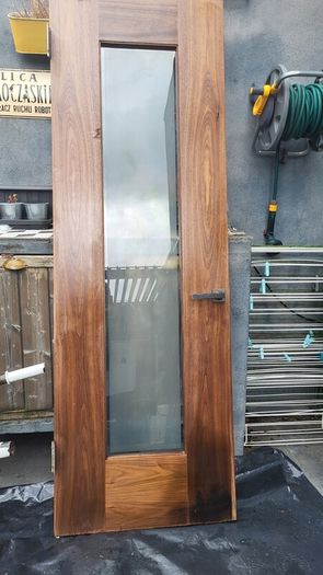 Solid wood frosted glass door