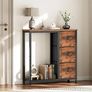 Slim Console Table, Sofa Table with 3 Fabric Drawers, Hallway Table with 2-Tier Storage Shelf, Industrial Storage Table, for Entryway, Living Room, Corridor, Rustic Brown and Black Image 2