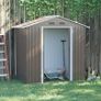Outdoor Garden Shed Storage, Backyard Steel Utility Tool Shed, Lawn Garage Building Organizer w/Sliding Door, Gable Roof, 1.94x1.1x1.84m, 4 Vents-Gray Image 2