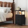 3 Drawers Chest of Drawers for Bedroom with Charging Station and LED Light, Image 8