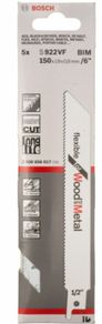 Bosch S922VF Reciprocating Saw Blades for Wood & Metal 150mm (Pack Of 5)