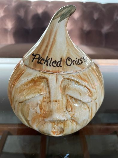 Vintage Crying Pickled Onion Face Pot signed by Toni Raymond