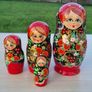 A set of five hand-painted, traditional Russian dolls Image 7