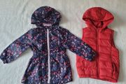 Girl's floral light jacket/raincoat + FREE Gilet, both size: 2-3 yrs