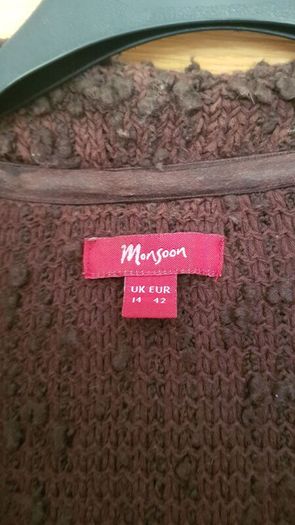 Monsoon Coatigan - Brown - Size 14