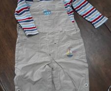 Boys Dungarees Stripe Top 6-9mths