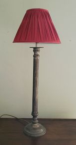 Mid-century 32" pewter lamp