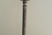 Mid-century 32" pewter lamp
