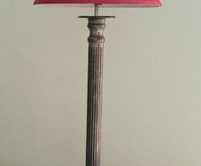 Mid-century 32" pewter lamp