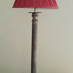 Mid-century 32" pewter lamp