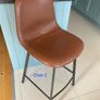 Retro Cognac Counter Bar Stools x 2 Image 7