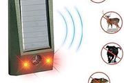Solar Powered Garden Balcony Ultrasonic Electronic Bird Repellent IP66 Waterproof Pigeon Deterrent Strong LED Flashing Pest for Yard Control