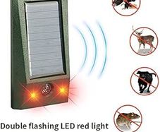 Solar Powered Garden Balcony Ultrasonic Electronic Bird Repellent IP66 Waterproof Pigeon Deterrent Strong LED Flashing Pest for Yard Control