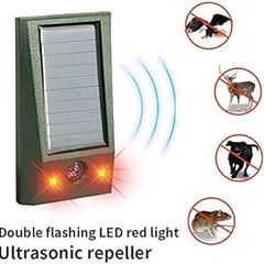 Solar Powered Garden Balcony Ultrasonic Electronic Bird Repellent IP66 Waterproof Pigeon Deterrent Strong LED Flashing Pest for Yard Control