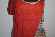 Brand New Joe-browns By Coline-cotton-blend-multicoloured-double-layer Top Size Xxl Uk16/18 Eu44/46 Postage Included
