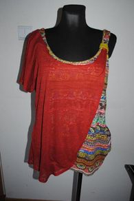 Brand New Joe-browns By Coline-cotton-blend-multicoloured-double-layer Top Size Xxl Uk16/18 Eu44/46 Postage Included