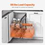 Min 15"W Opening Blind Corner Pull Out Organizer, 2 Tier 4 Shelf Kitchen Cabinet Organizer, Chrome Carbon Steel Storage Basket Image 6