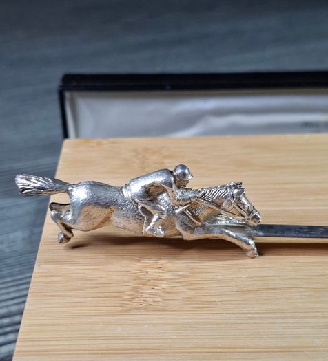 Irish Solid Silver Horse & Jockey Letter Opener