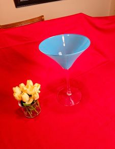 Large Handmade in Poland Martini Vase  Azure Blue 34 cm Tall Centerpiece