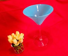 Large Handmade in Poland Martini Vase  Azure Blue 34 cm Tall Centerpiece