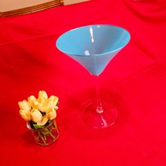 Large Handmade in Poland Martini Vase  Azure Blue 34 cm Tall Centerpiece