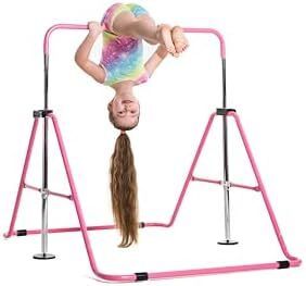 Gymnastics bar for kids - A great piece of gymnastic equipment for home use for a range of ages - Rings and hand grips included