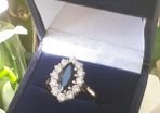 Vintage Gold Sapphire Cluster Ring