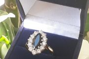 Vintage Gold Sapphire Cluster Ring