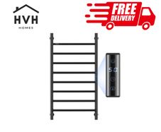 8 Bars Towel Warmer Rack Wall Mounted Heated Towel Rack for Bathroom Black