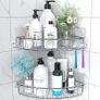 Orimade Corner Shower Caddy Shelf 2 Movable Hooks Stainless Steel - Brand New Image 2