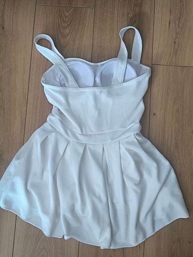 White Active Tennis Skort / Dress with Built-in Chest Pads