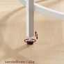 Round Coffee Table, Living Room Table with Steel Frame, Salon Table, Side Table, Pearl White/Slate Grey Image 5