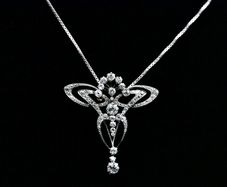 Antique Belle Epoque Diamond Dragonfly Necklace - 2.8ct