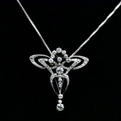 Antique Belle Epoque Diamond Dragonfly Necklace - 2.8ct