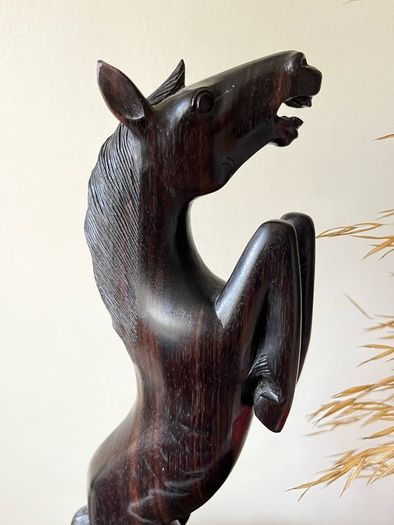 Vintage Ebony Wood Horse