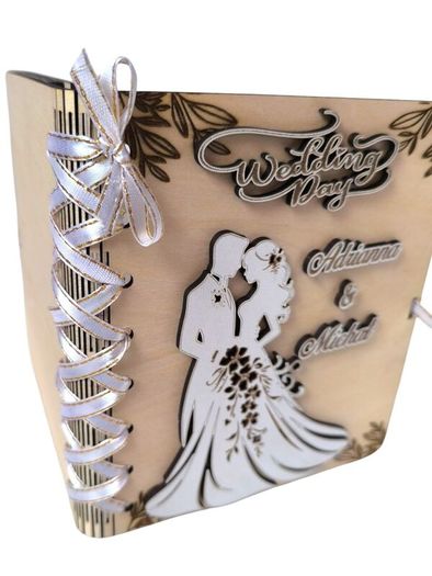 Wedding Gift Card, Personalised Wedding Card, Wooden Wedding Card With Space For Money