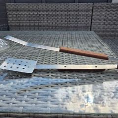Lamson Stainless Steel and Solid Wood BBQ Tongs