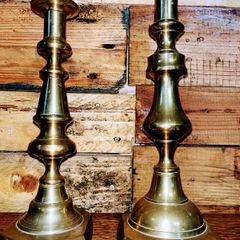 vintage brass candle holders