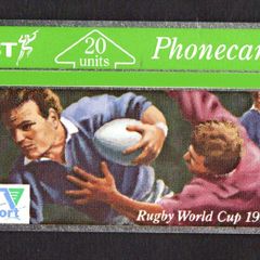 1991 Great Britain 20 unit British Telecom Rugby World Cup 1991 Phonecard (Landis & Gyr) used