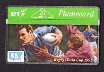 1991 Great Britain 20 unit British Telecom Rugby World Cup 1991 Phonecard (Landis & Gyr) used
