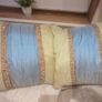Luxury Decorative Cushions x2 in Blue and Chartreuse Crinkled Shot Silk Finish Image 8