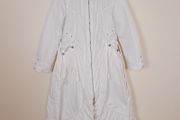 Alexo Vintage White Belted Longline Ruffle Hem Puffer Coat 10-12UK/40EU