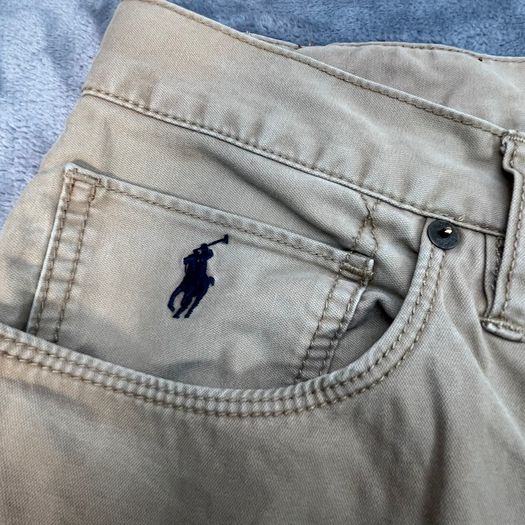 Polo Ralph Lauren Mens Trousers Chinos W36 L34 Beige Cotton Casual Zip