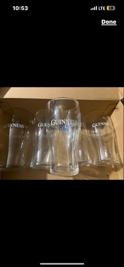 Guinness pint beer glasses