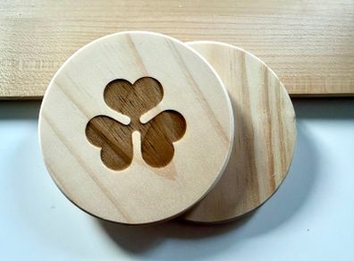 Aer Lingus Shamrock Wooden Engraved Coaster.